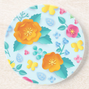 Flower pattern coaster