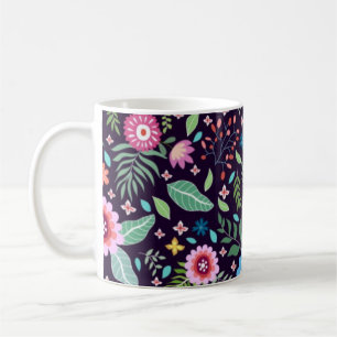 Flower pattern coffee mug