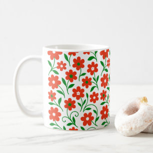 Flower pattern coffee mug