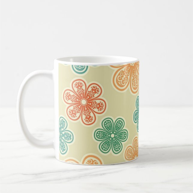 Flower pattern coffee mug (Left)