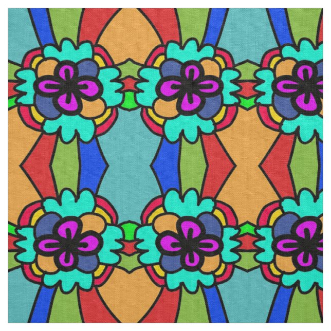 flower pattern colorfull fabric (Swatch)