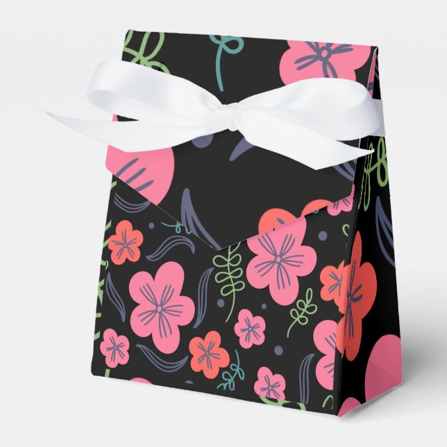  Flower pattern colourful beautiful   Favor Box (Front Side)