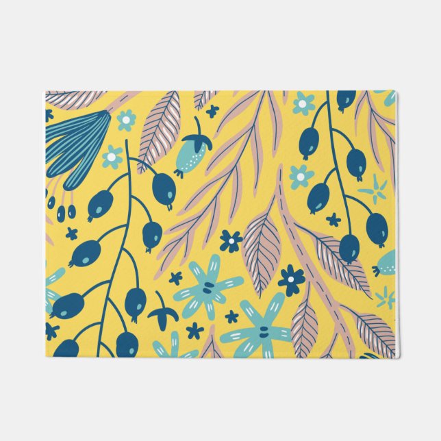 Flower pattern colourful shining beauty  doormat (Front)