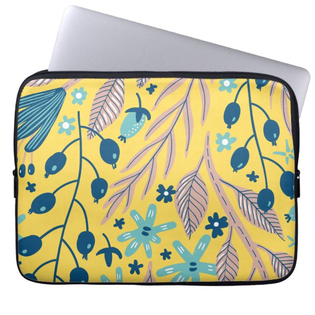 Flower pattern colourful shining beauty  laptop sleeve (Front)