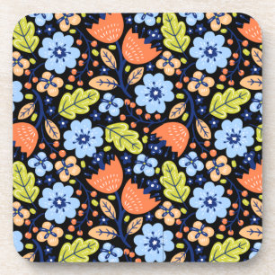 Flower pattern colourful shining      coaster