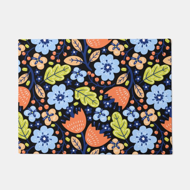 Flower pattern colourful shining  doormat (Front)