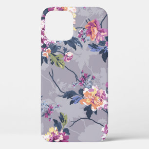 flower pattern design textile illustrationart, bac iPhone 12 case