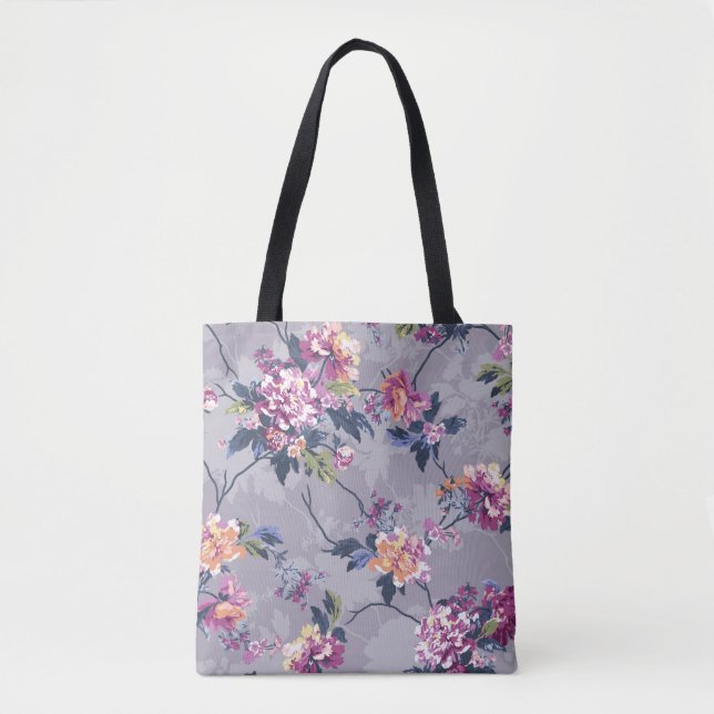 flower pattern design textile illustrationart, bac tote bag (Front)