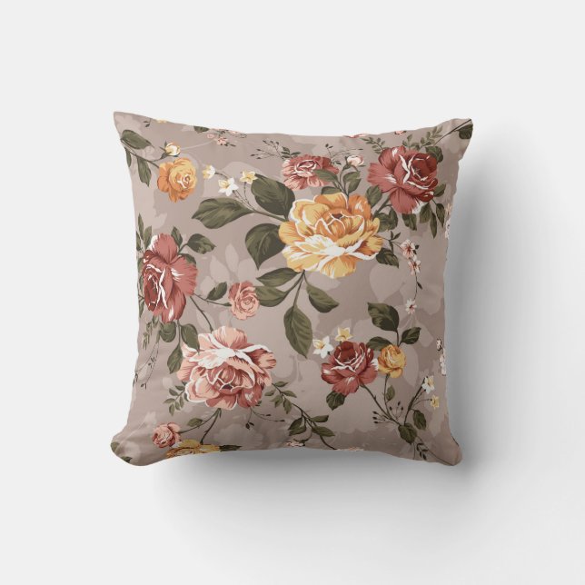 flower pattern design textile illustrationflower,a throw pillow (Front)