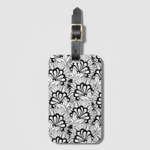 Flower Pattern Doodle Luggage Tag