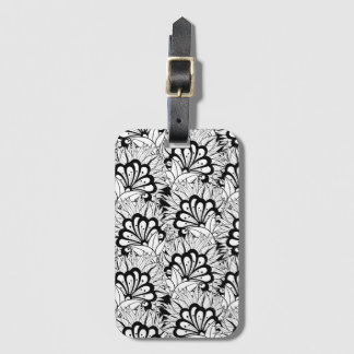 Flower Pattern Doodle Luggage Tag