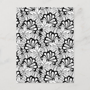 Flower Pattern Doodle Postcard