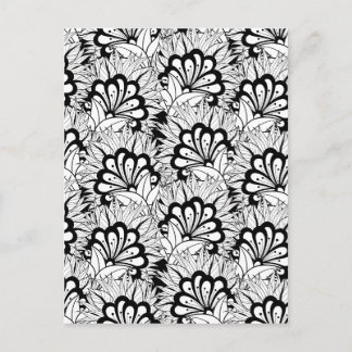 Flower Pattern Doodle Postcard