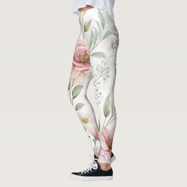 Flower Pattern Drawing Leggings (Left)