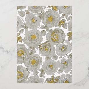Flower Pattern Foil Holiday Card