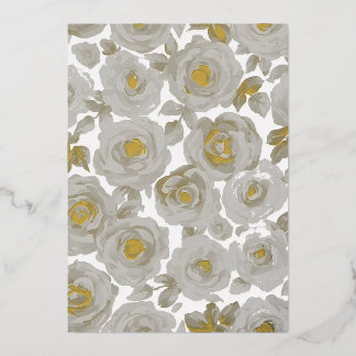 Flower Pattern Foil Holiday Card