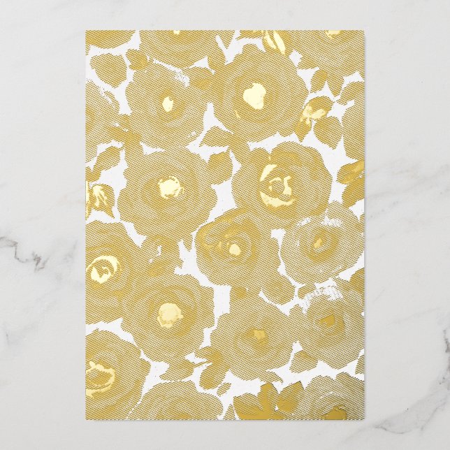 Flower Pattern Foil Holiday Card (Front)