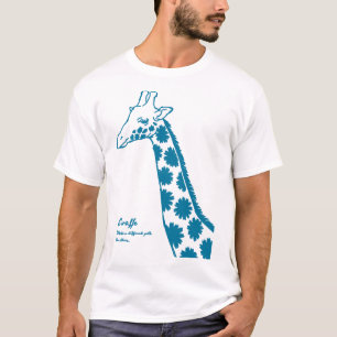 [Flower pattern giraffe (blue)] A giraffe with flo T-Shirt