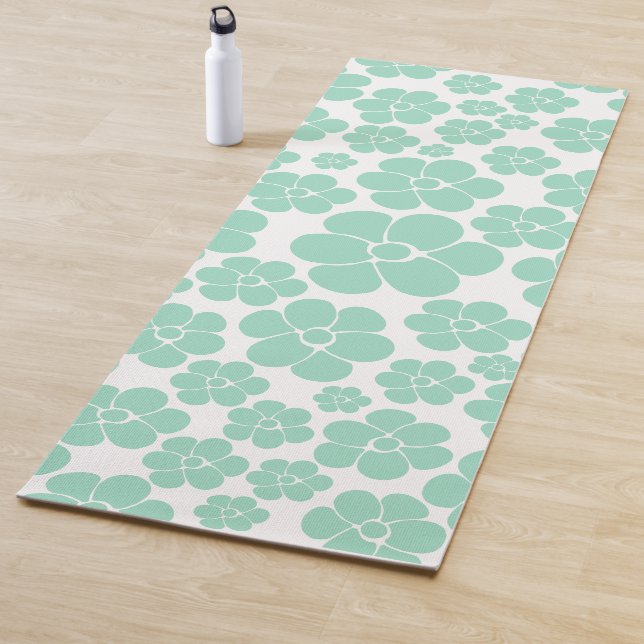 Flower Pattern - Green (Mint) Yoga Mat (In Situ)