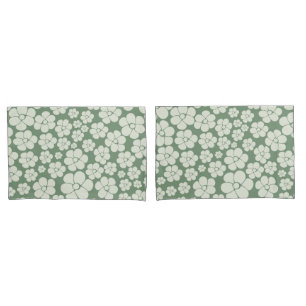 Flower Pattern - Green Pillowcase