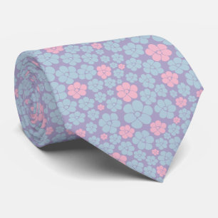 Flower Pattern in Blue, Lilac, and Pink Tie