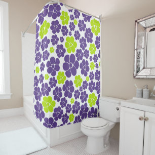 Flower Pattern in Lime Green and Purple