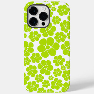 Flower Pattern in Lime Green and White  Case-Mate iPhone 14 Pro Max Case
