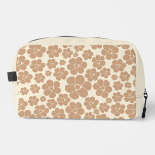 Flower Pattern in Tan and Cream Dopp Kit