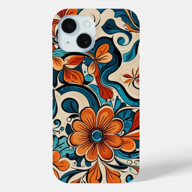 flower pattern iPhone 15 Case (Back)