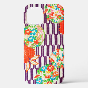 Flower Pattern, Japanese Design iPhone 12 Case