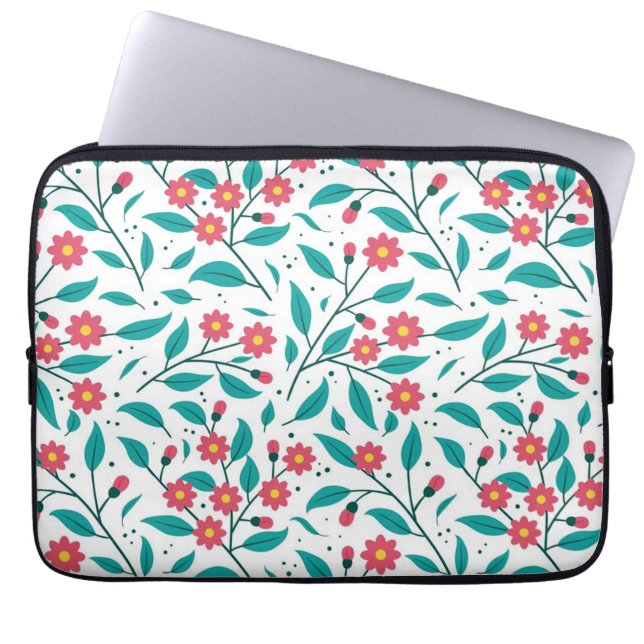 Flower pattern laptop sleeve (Front)