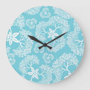 Flower pattern large clock
