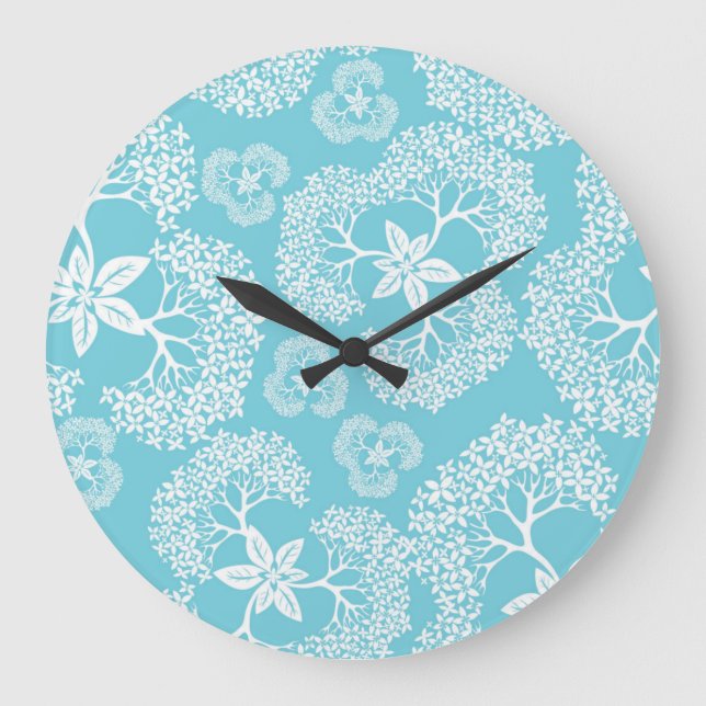 Flower pattern large clock (Front)