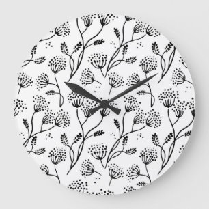 Flower pattern large clock