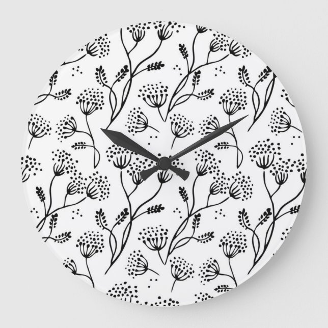 Flower pattern large clock (Front)