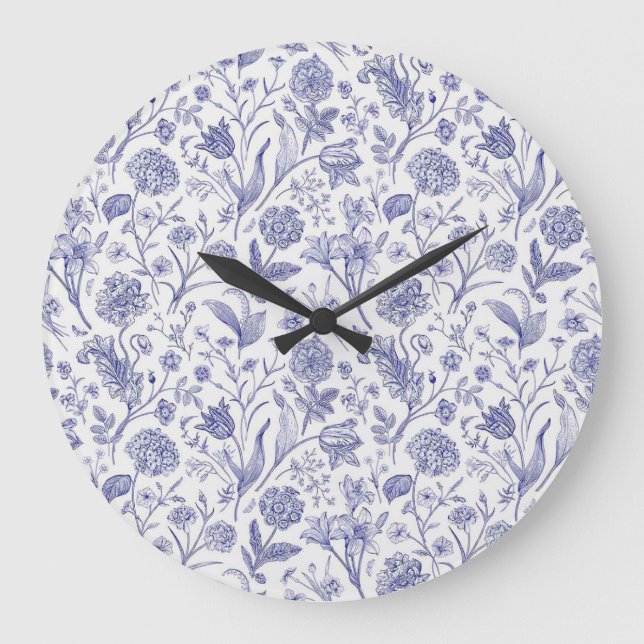 Flower pattern large clock (Front)