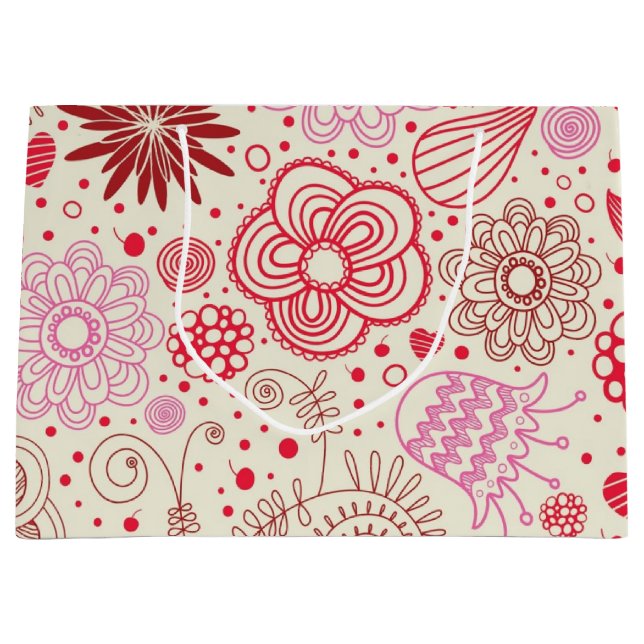 Flower pattern large gift bag (Front)