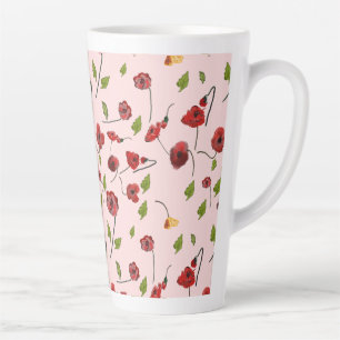 flower pattern latte mug