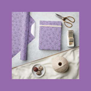Flower pattern Lavender Wrapping Paper