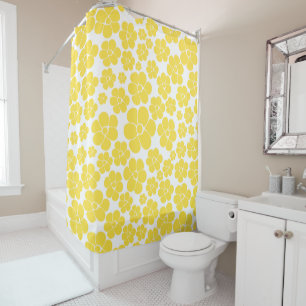 Flower Pattern - Lemon Yellow and White