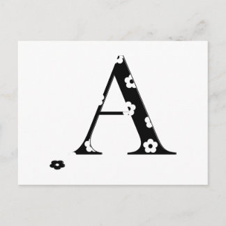 Flower Pattern Letter A Postcard