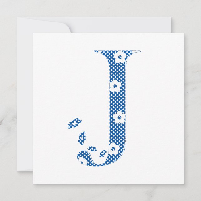 Flower Pattern Letter J (blue) (Front)