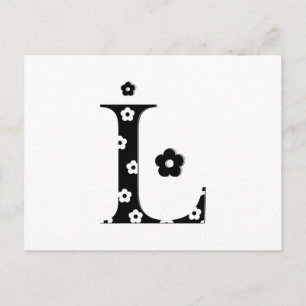 Flower Pattern Letter L Postcard