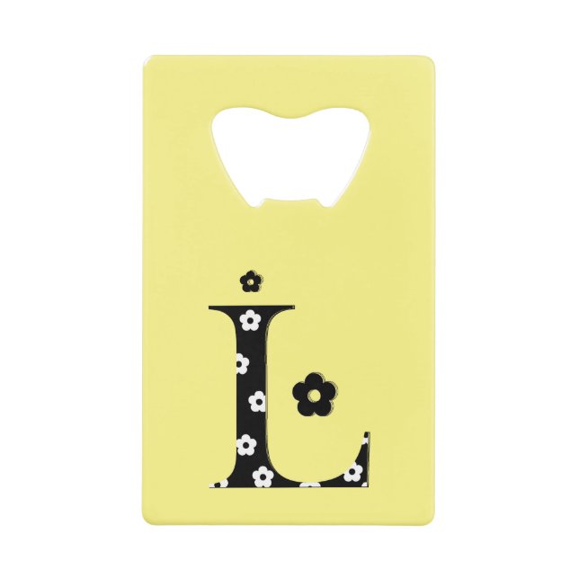 Flower Pattern Letter L Wallet Bottle Opener (Front)