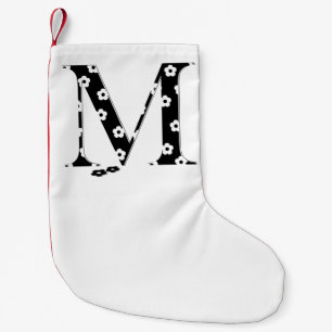 Flower Pattern Letter M Small Christmas Stocking