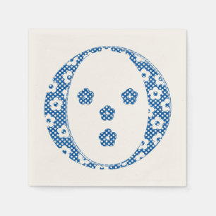 Flower Pattern Letter O(blue) Napkin