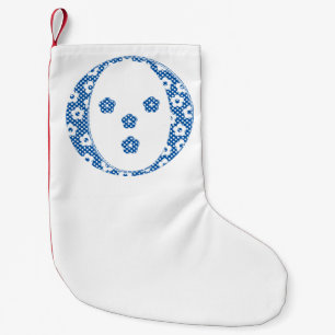Flower Pattern Letter O(blue) Small Christmas Stocking