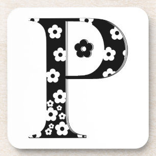 Flower Pattern Letter P Coaster