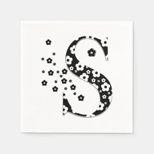 Flower Pattern Letter S Napkin