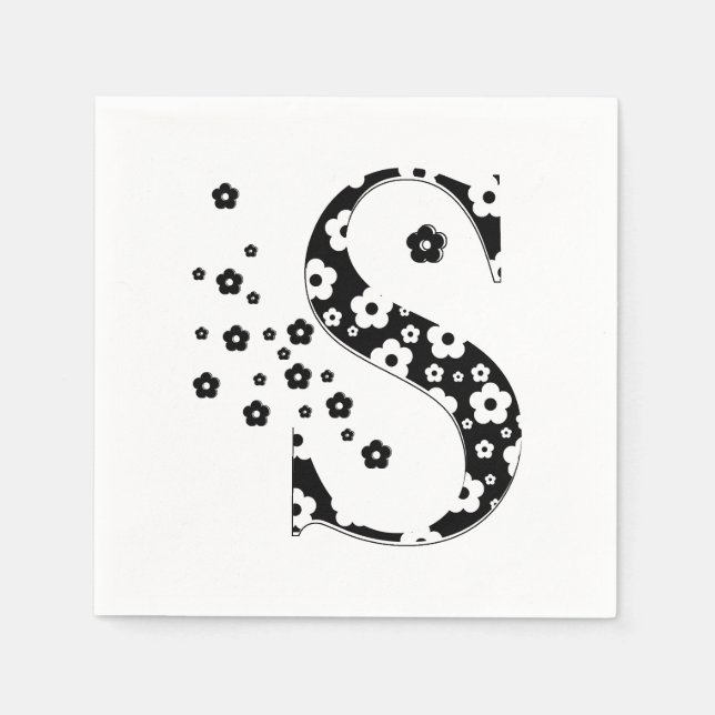 Flower Pattern Letter S Napkin (Front)